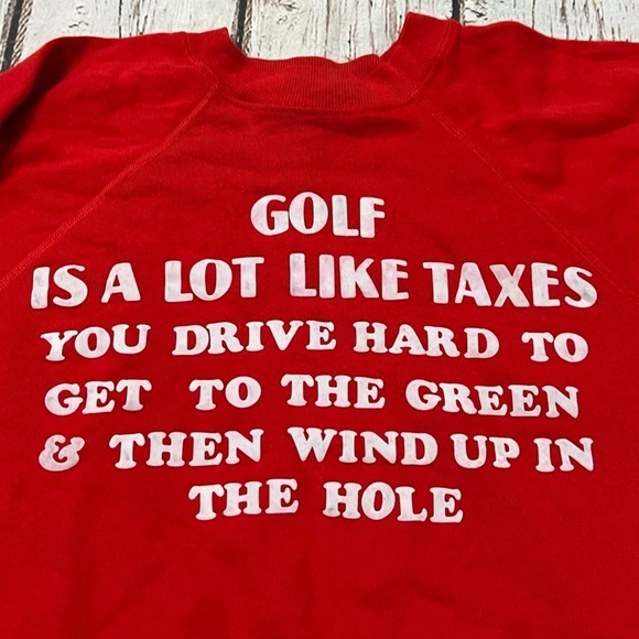 Vintage Funny Golf Humor Graphic Golf Gift 1980s Crewneck Pullover Sweatshirt - Picture 2 of 4